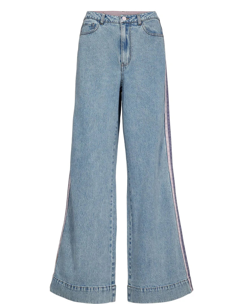 Numph NUMALAGA HR WIDE JEANS - Light Blue Denim