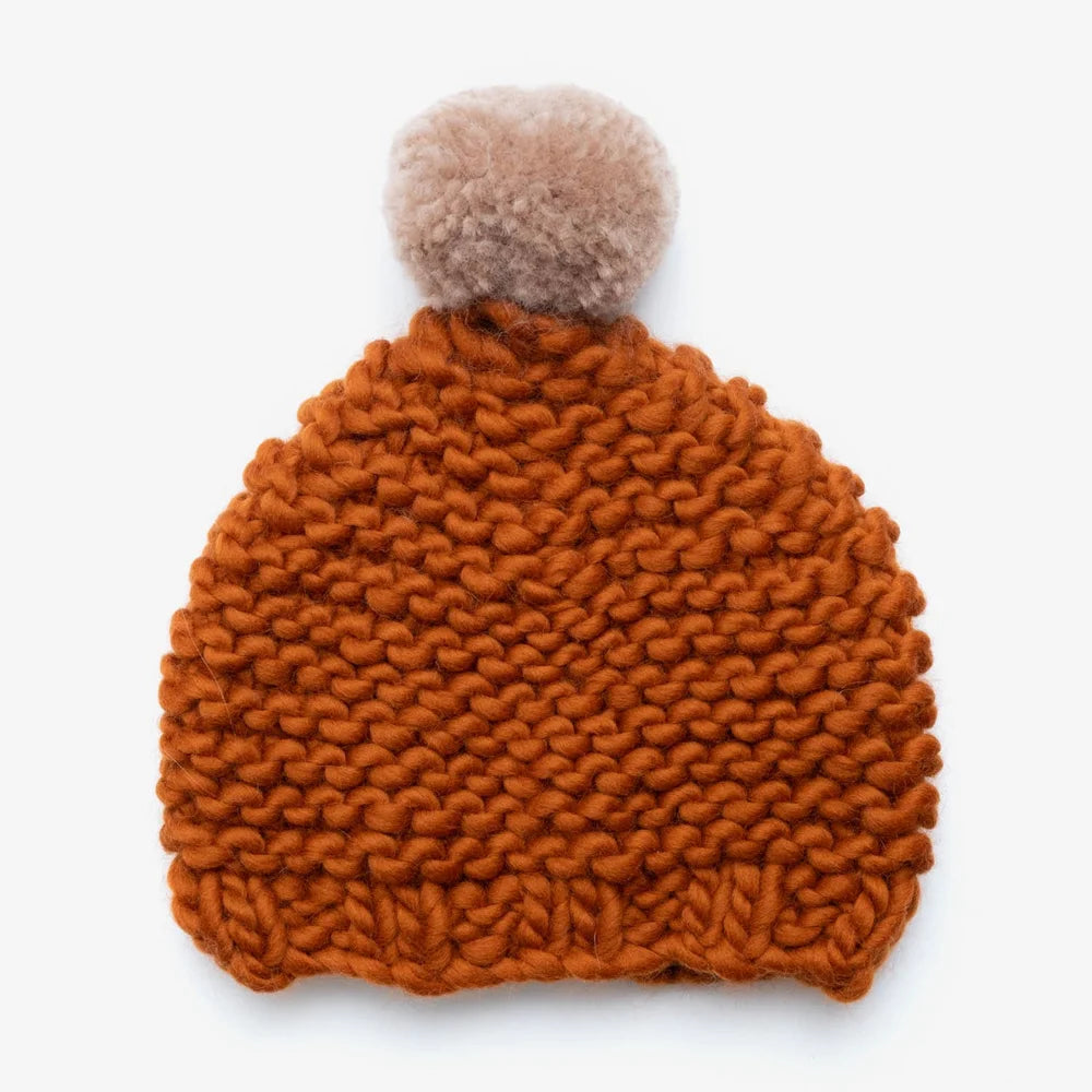 Gilly B Rust/Caramel Bobble Hat
