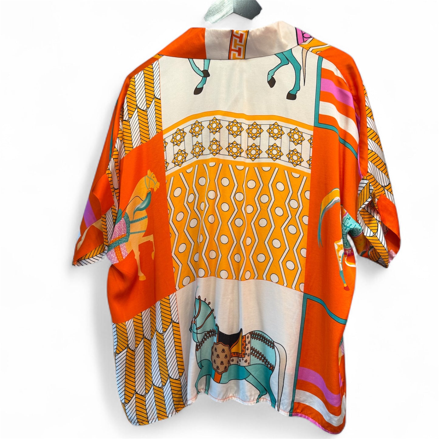 Cecile Wang Orange ‘Hermes’ Style Horse Tunic and Trousers