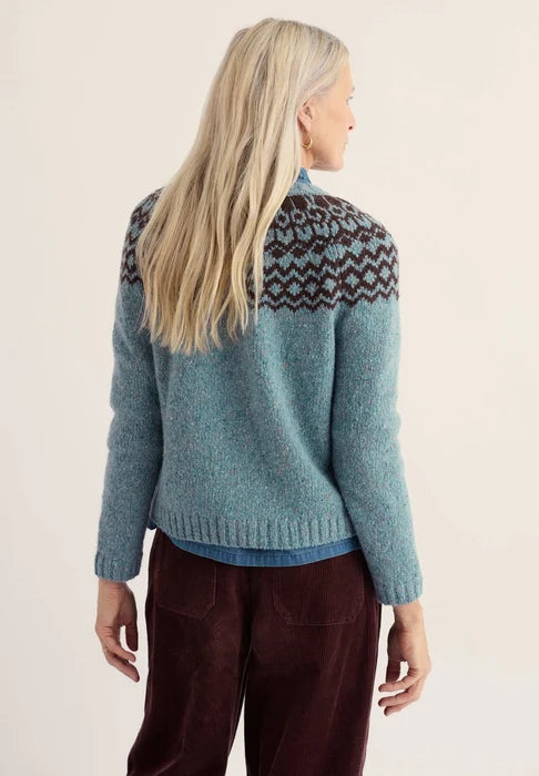 Seasalt Port Kinnis Fair Isle Cardigan With Merino