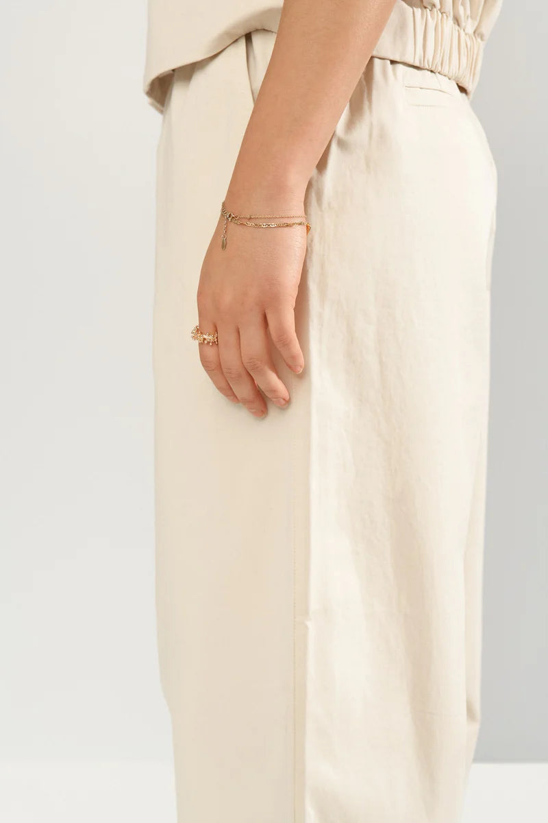 Numph NUSUNNA CROPPED PANTS - Whitecap Gray