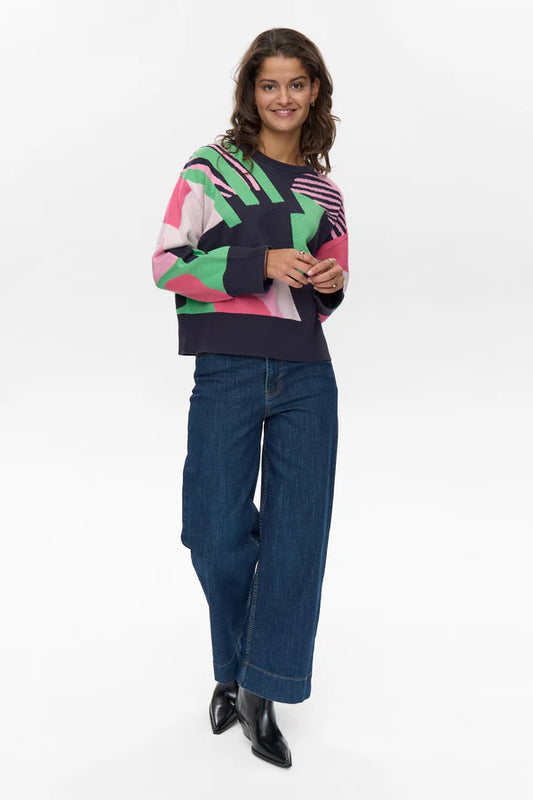 Numph NUGRAPHI PULLOVER - Dark Sapphire