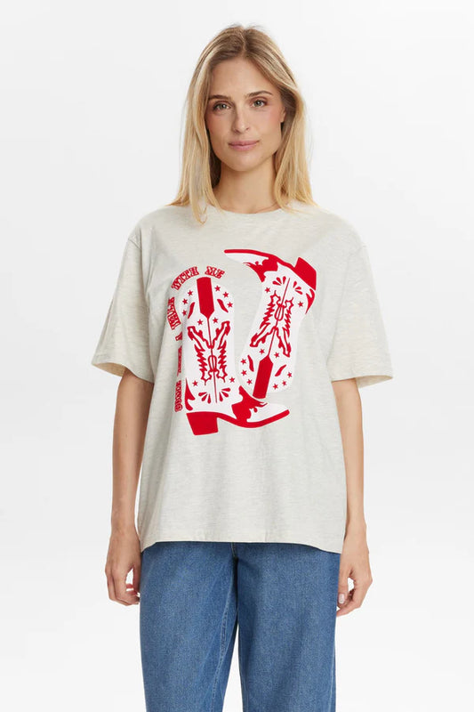 Numph NUWESTERN T-SHIRT - Creme Melange