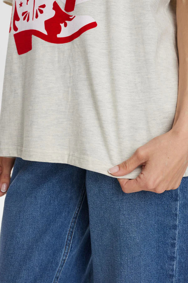 Numph NUWESTERN T-SHIRT - Creme Melange