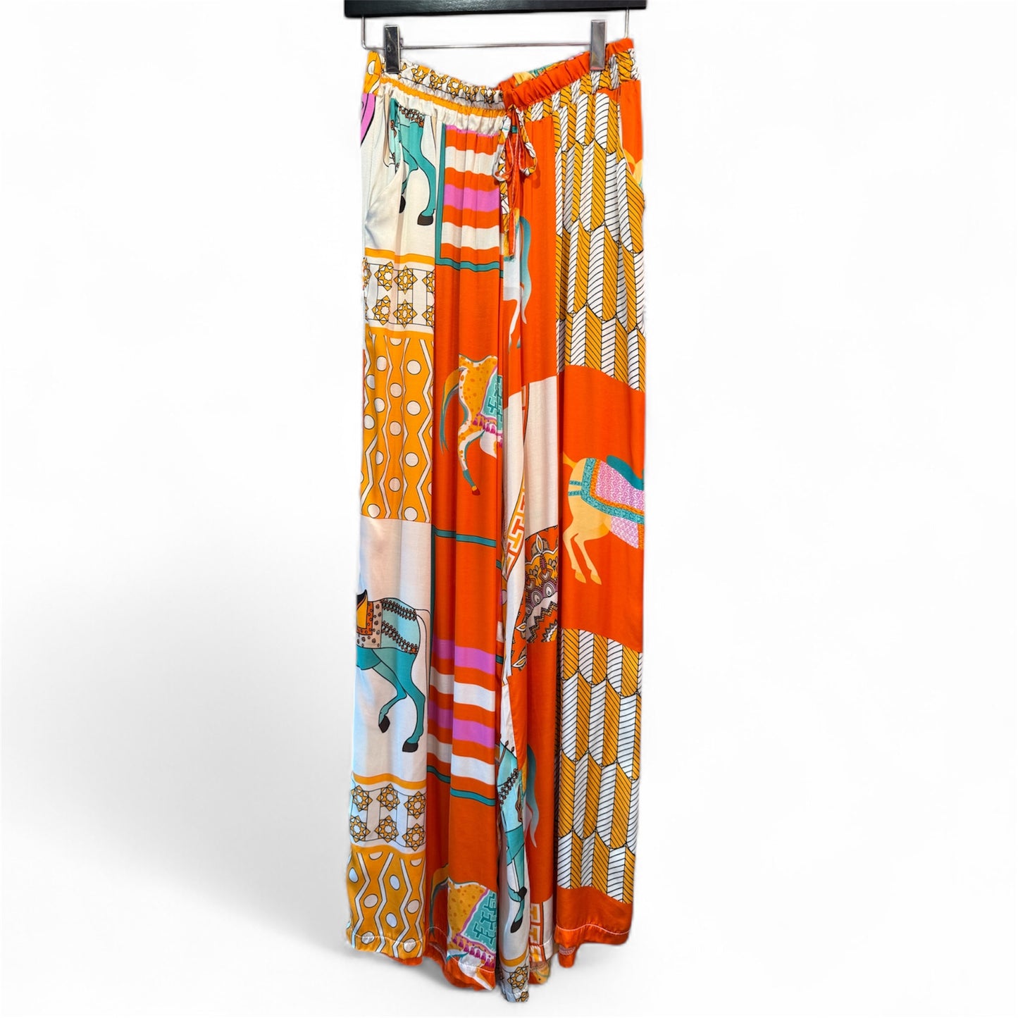 Cecile Wang Orange ‘Hermes’ Style Horse Tunic and Trousers