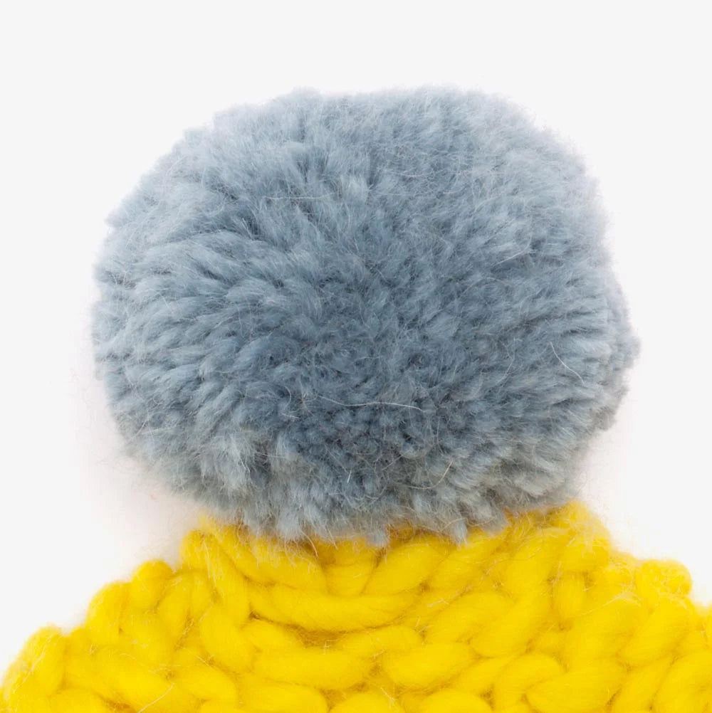 Gilly B Yellow / Blue Bobble Hat