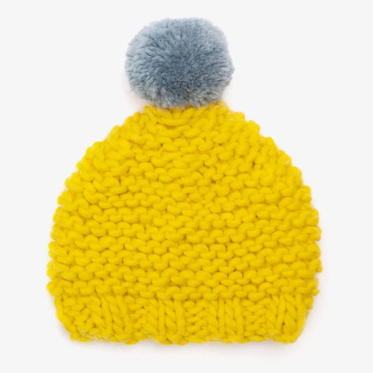 Gilly B Yellow / Blue Bobble Hat
