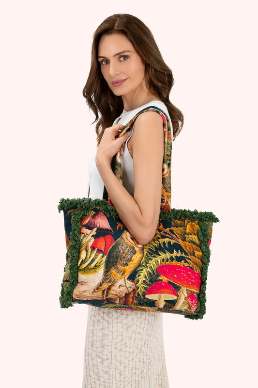 Powder uk Fringed tote bag - woodland