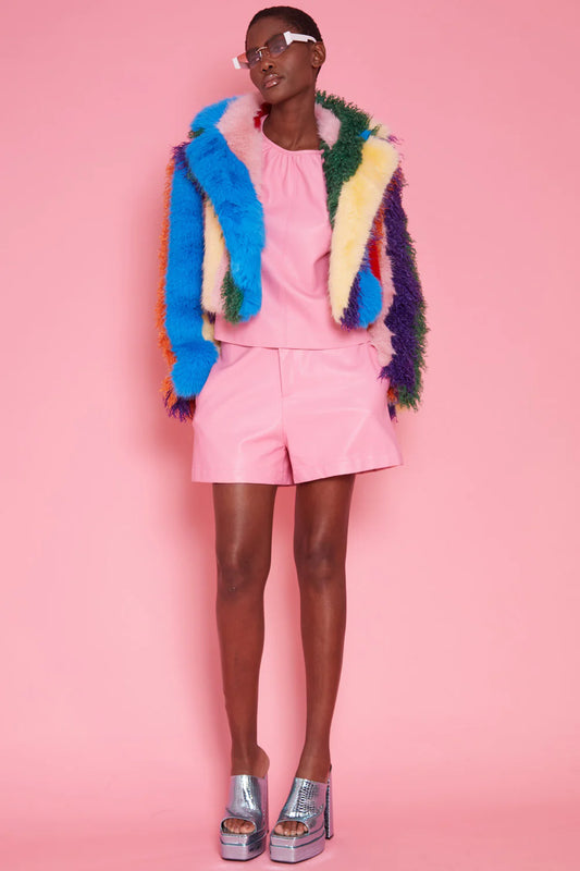 Jayley Multi colored handmade Gigi faux fur jacket