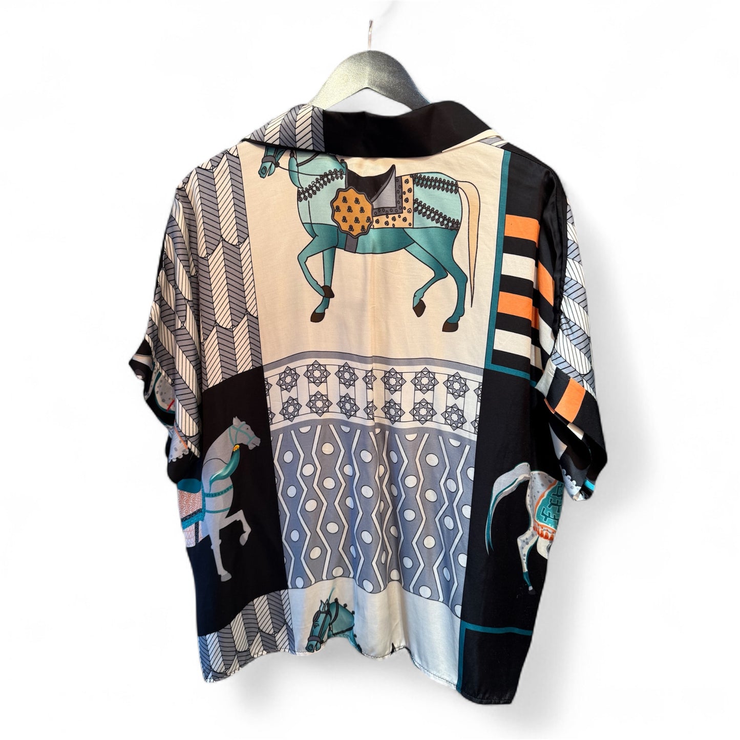 Cecile Wang Black ‘Hermes’ Style Horse Tunic and Trousers