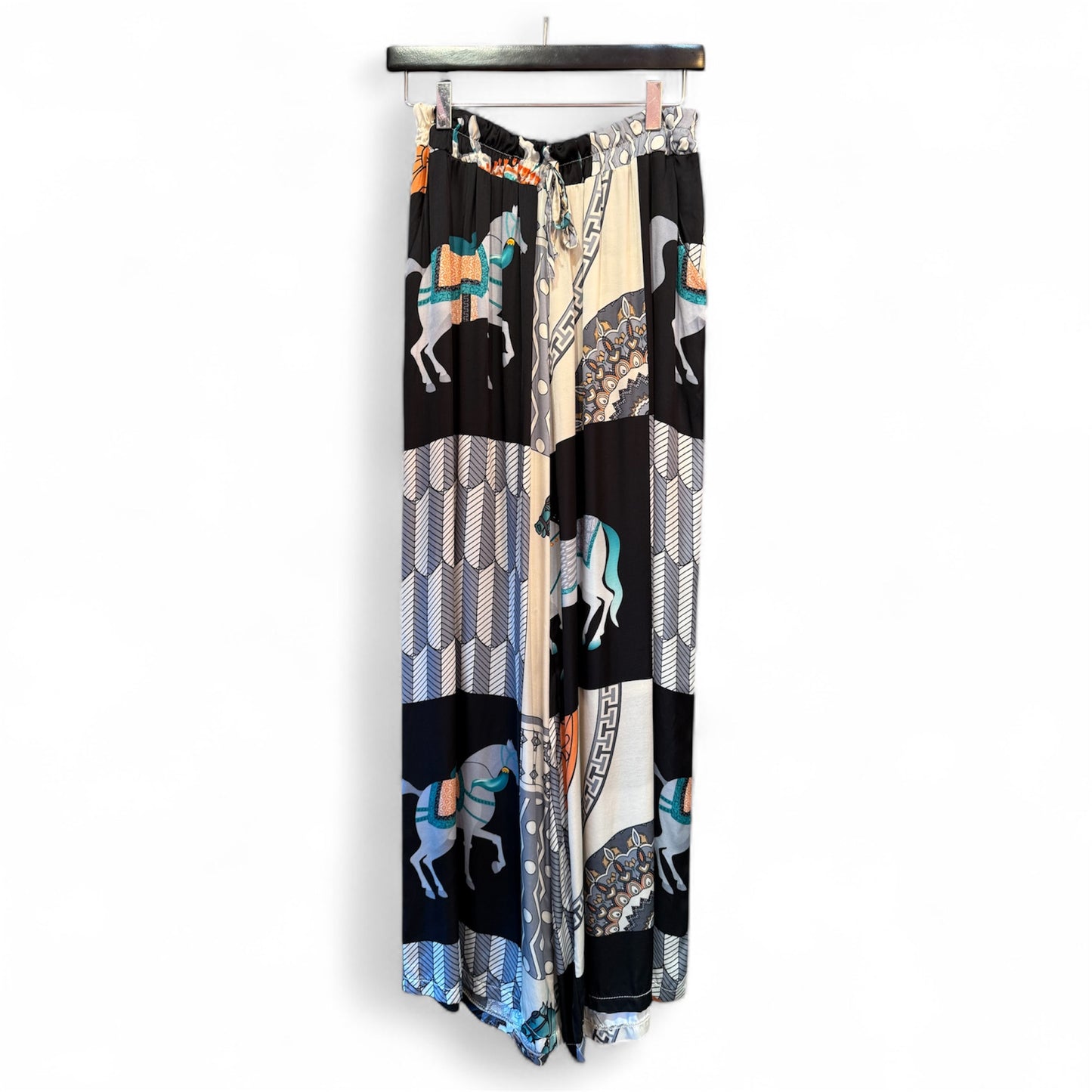 Cecile Wang Black ‘Hermes’ Style Horse Tunic and Trousers