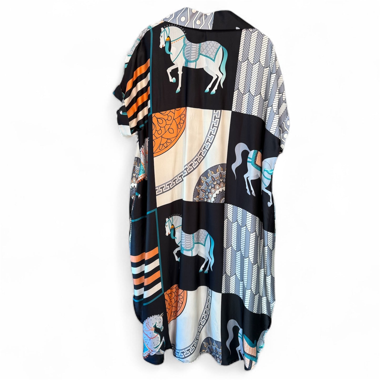 Cecile Wang Black ‘Hermes’ Style Horse Dress
