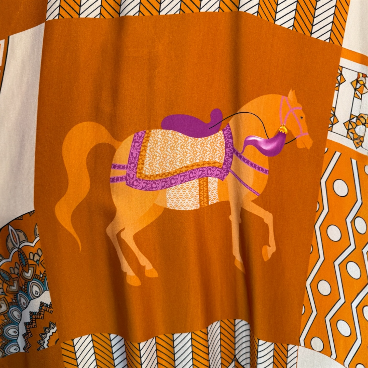 Cecile Wang Pumpkin ‘Hermes’ Style Horse Dress