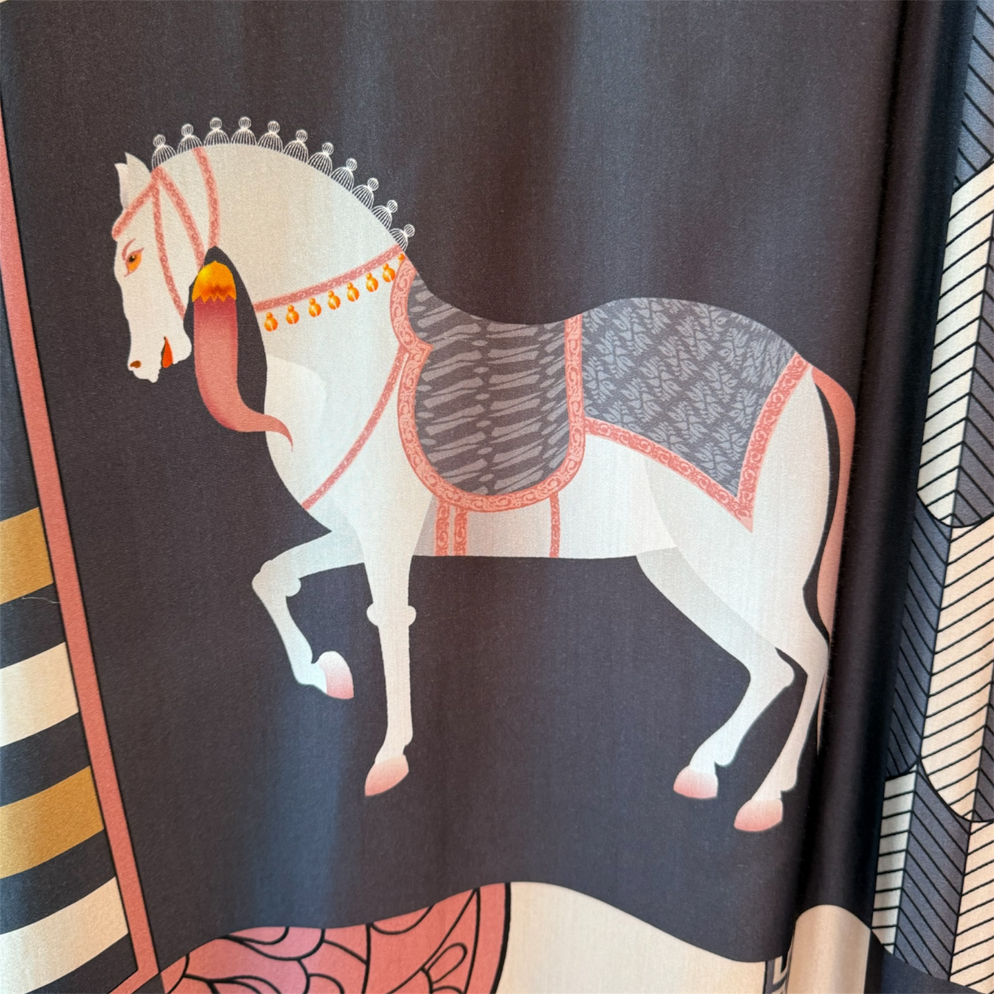 Cecile Wang Grey ‘Hermes’ Style Horse Dress