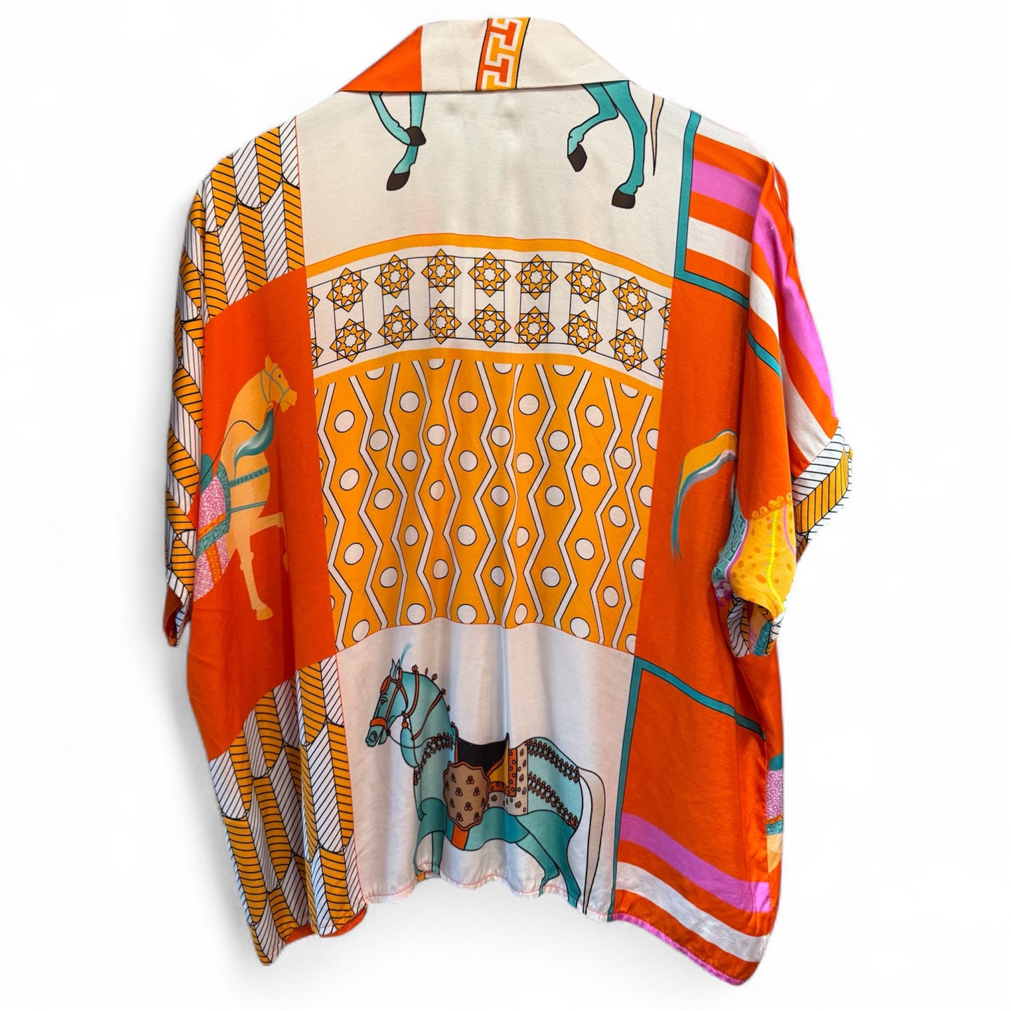 Cecile Wang Orange ‘Hermes’ Style Horse Tunic and Trousers