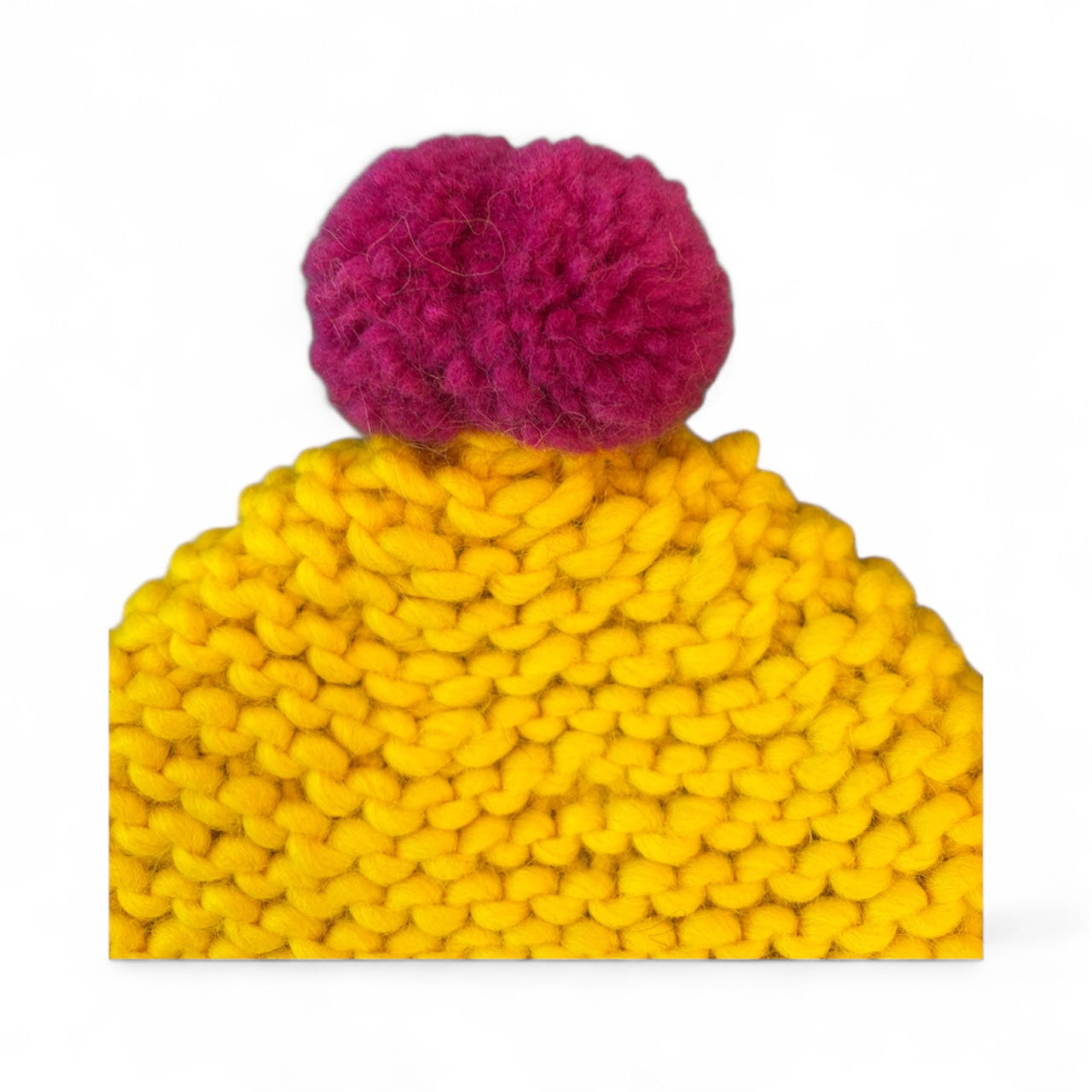 Gilly B Yellow/Pink Bobble Hat