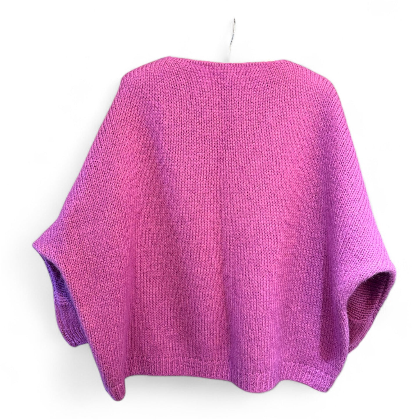 Made In Italy V-Neck Mohair Jumper in Grape