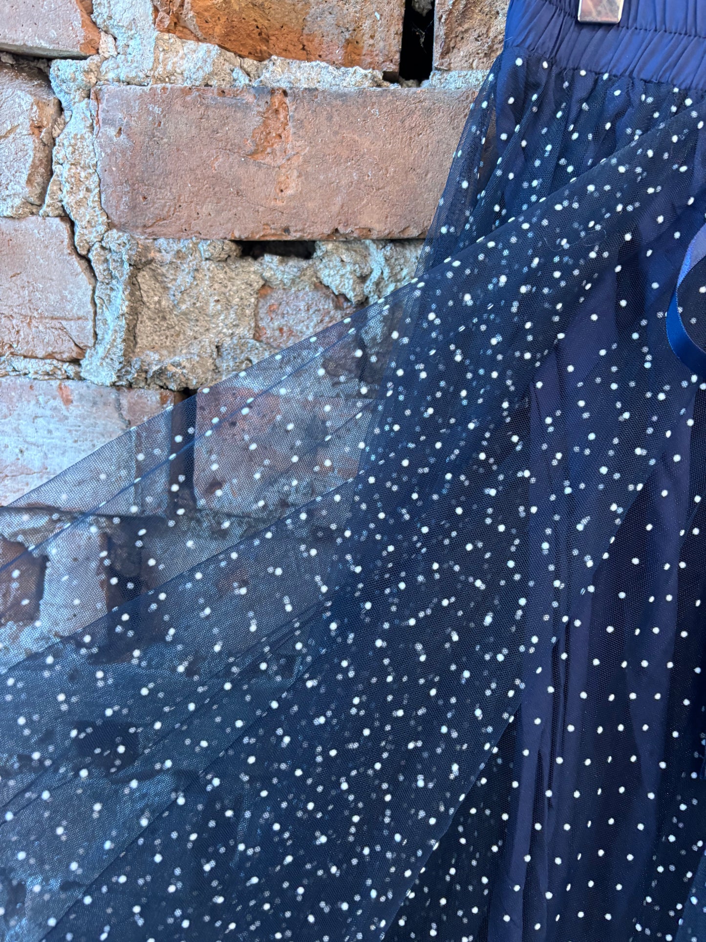 Choklate Paris Polka Dot Tulle Skirt Navy