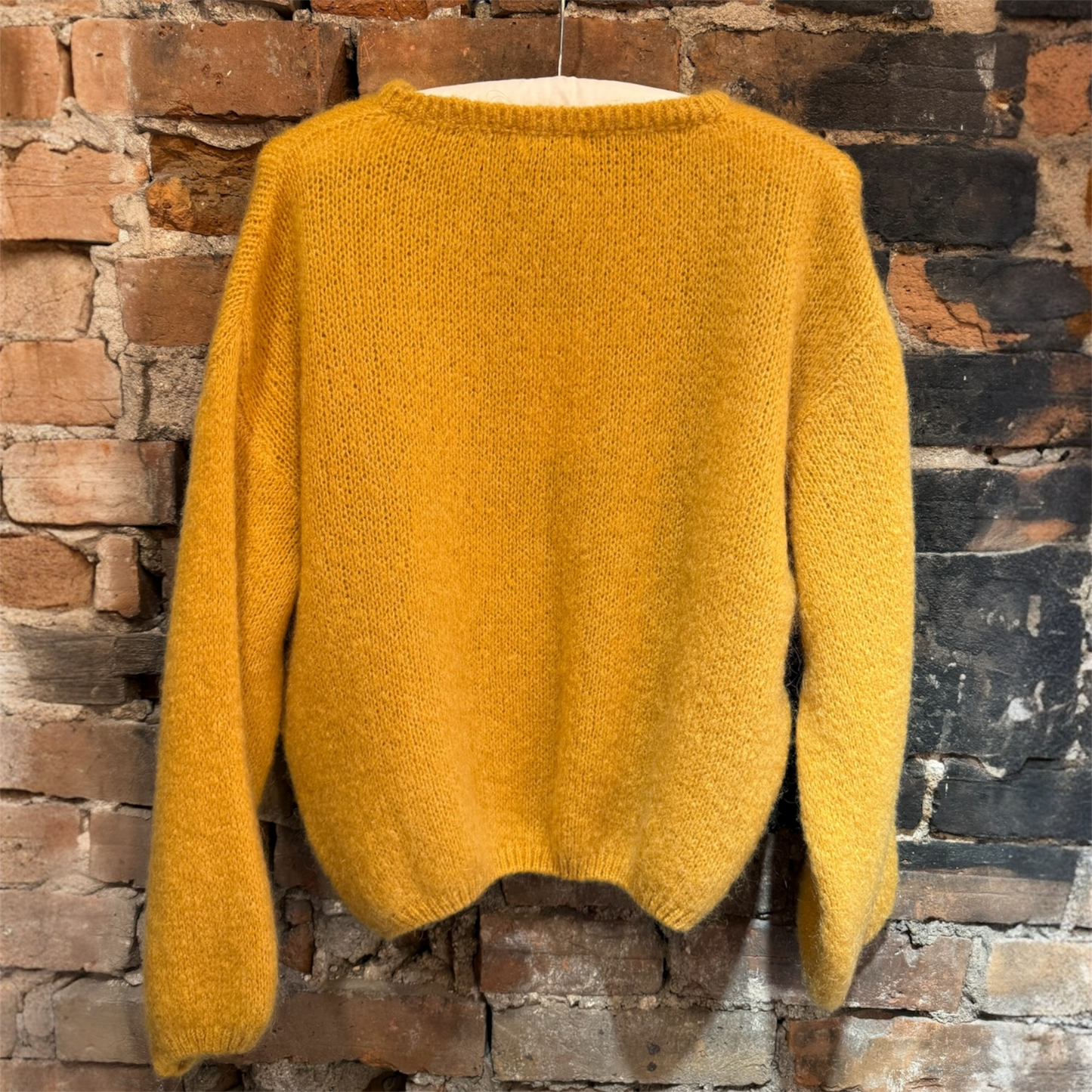 Made In Italy Crewneck Cardigan in Caramel
