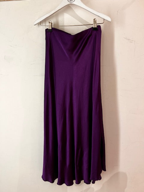 Italian collection satin slip skirt - Dark purple