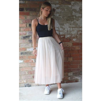 Last true angel Tulle layer skirt in cream