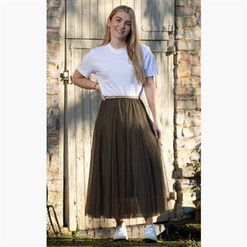 Last true angel tulle layer skirt in olive