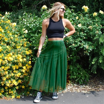 Last true angel tulle layer skirt in racing green