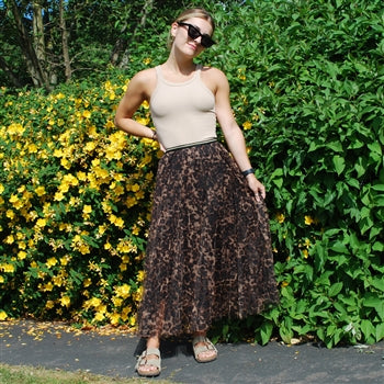 Last true angel tulle layer skirt in leopard