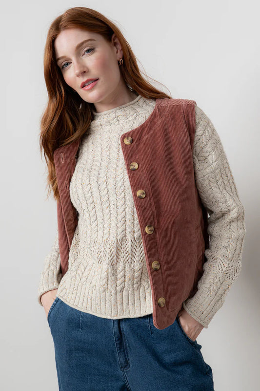 Lilly & Me dusk gilet plain pink