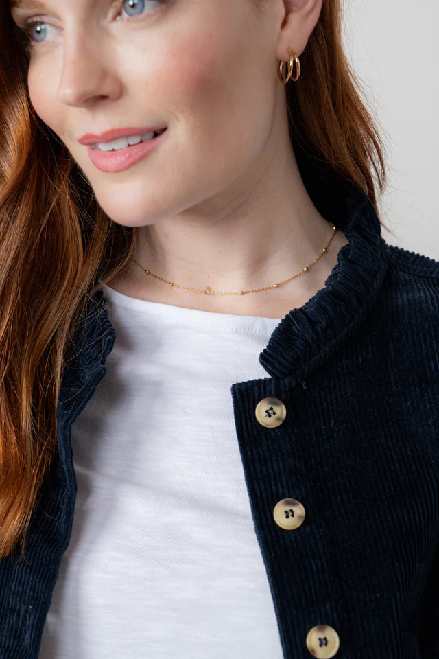 Lilly & me Rene cord jacket plain navy