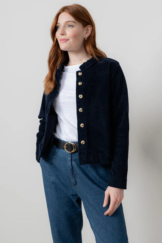 Lilly & me Rene cord jacket plain navy