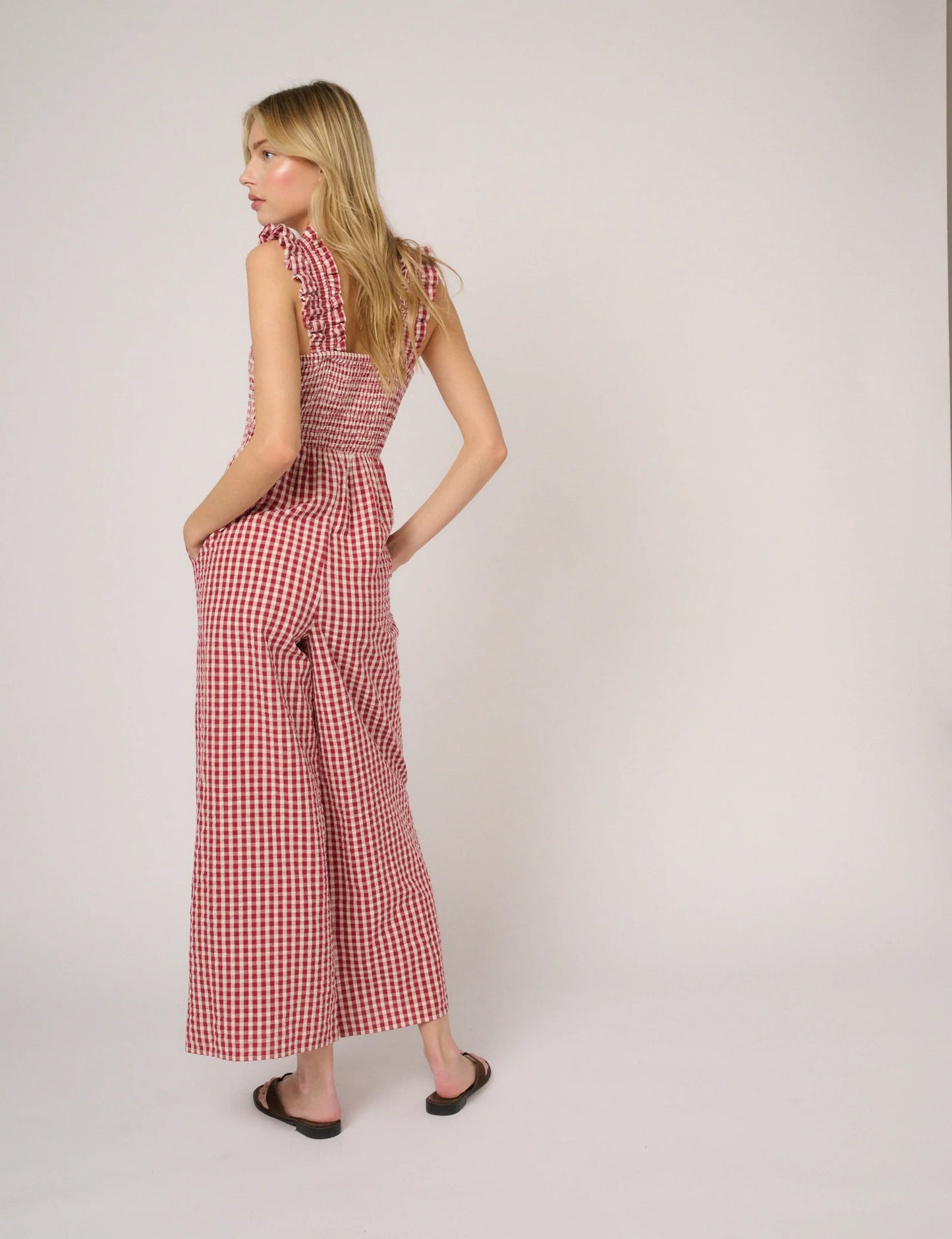Nobody's Child Red Gingham Maya Jumpsuit
