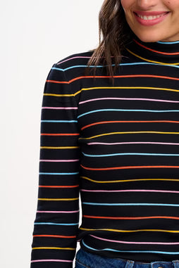 Sugarhill Emmy Turtle neck black multi stripes