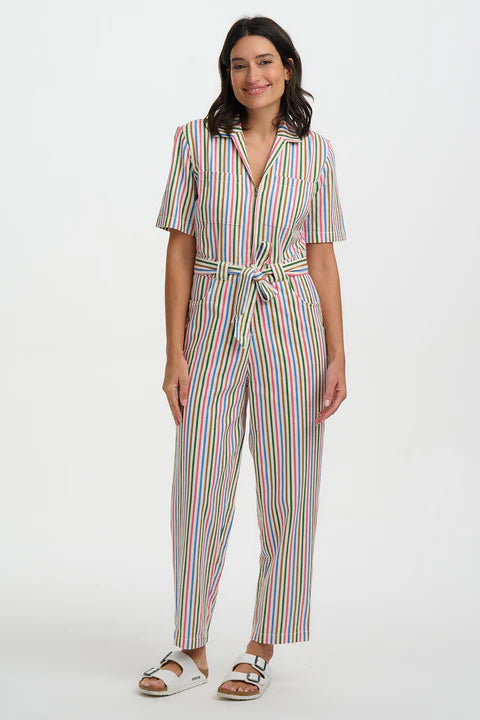 Sugarhill Meredith Boilersuit - Multi, Colourful Canvas Stripe