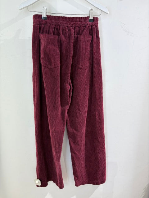 Italian collection Corduroy Button Pocket Wide Leg Trouser 5653