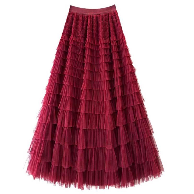 Last true angel frill tulle skirt Wine