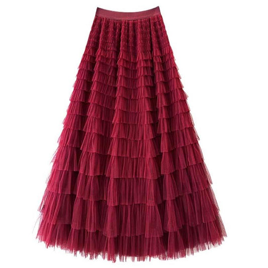 Last true angel frill tulle skirt Wine