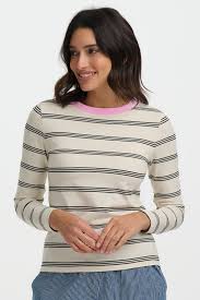 Sugarhill Josie Jersey Top - Off White/Black