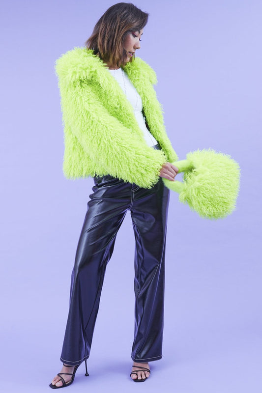 JAYLEY Bamboo Lyocell Knitted Vegan Faux Shearling Jacket