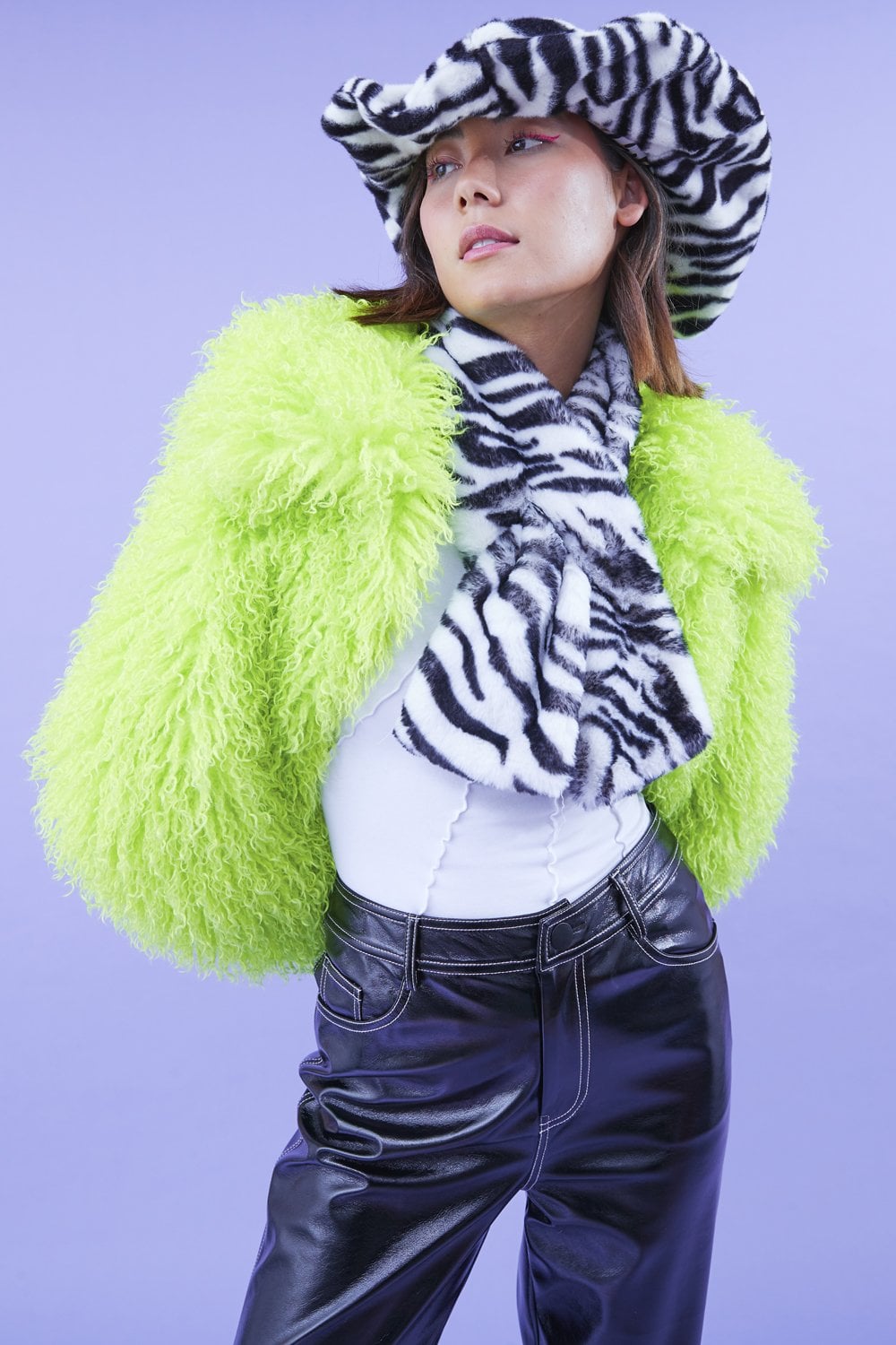JAYLEY Bamboo Lyocell Knitted Vegan Faux Shearling Jacket