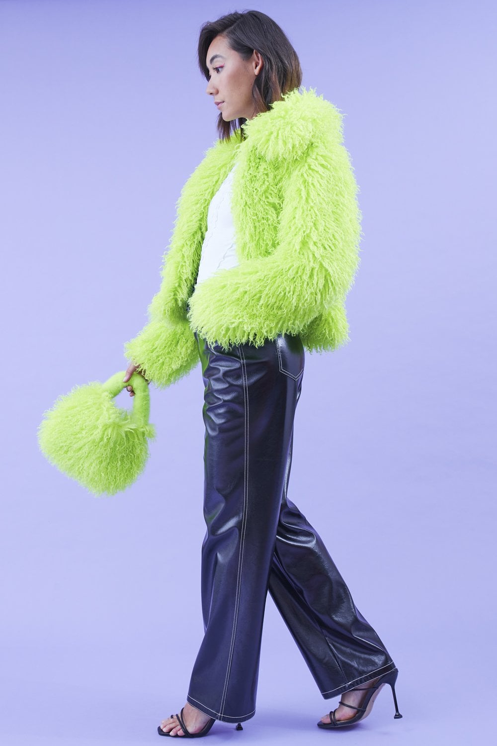 JAYLEY Bamboo Lyocell Knitted Vegan Faux Shearling Jacket