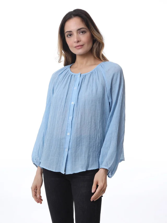 Kris ana cotton blouse - Blue