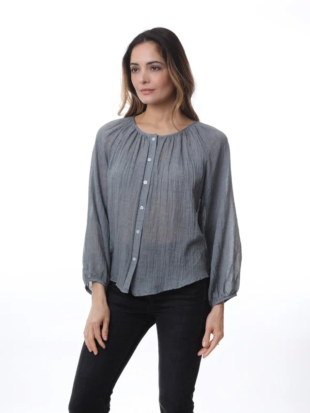 Kris ana Cotton blouse - Grey