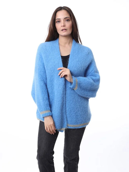Kris ana Mohair mix cardigan - Cornflower blue