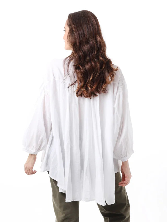 Kris ana oversized blouse - white