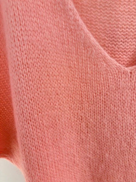 Italian collection Drop Sleeve V-Neck Mohair Jumper (Natural Fibres)2257