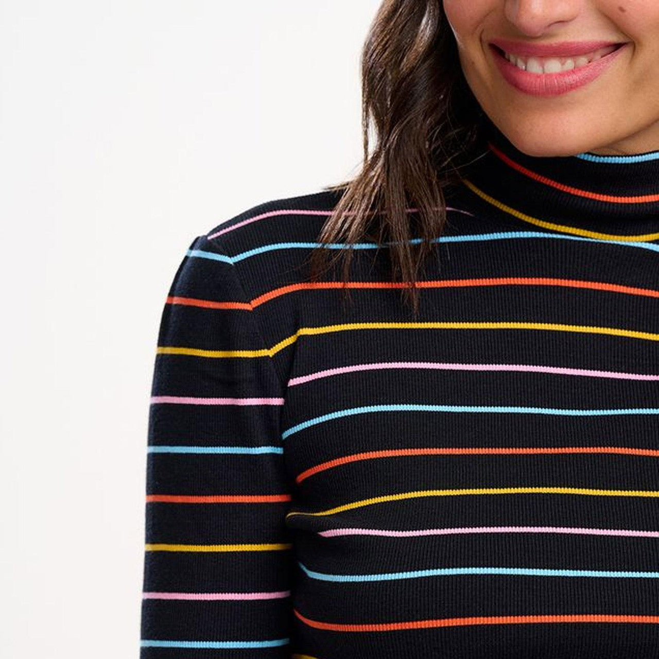 Sugarhill Emmy Turtle neck black multi stripes