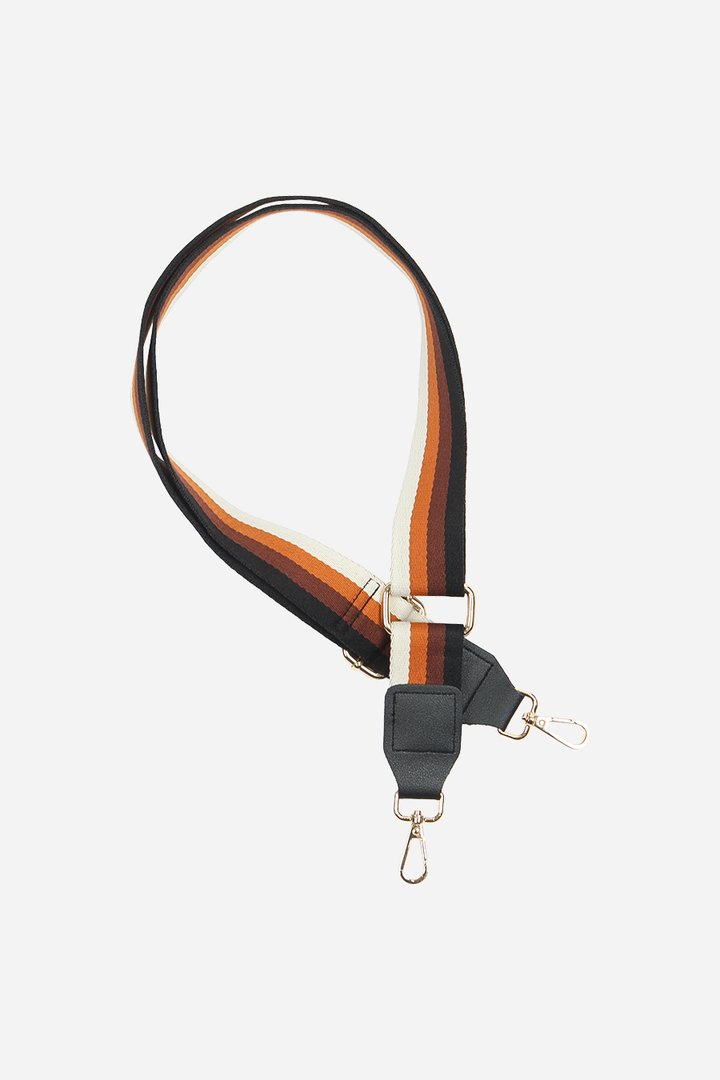 Miss Short Hair Brown Multi Stripe Bag Strap