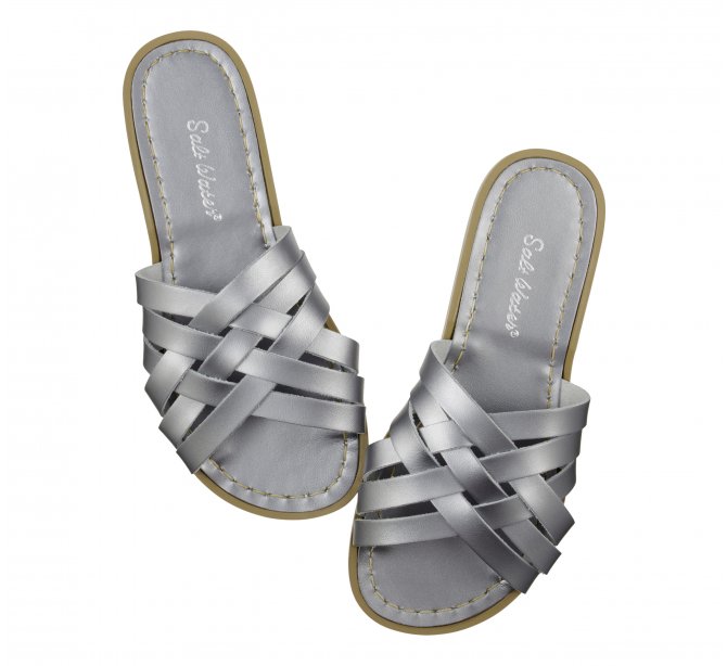 Saltwater Retro Slide Sandals Pewter