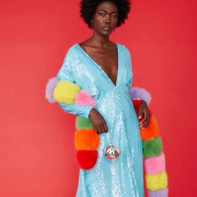 Long sales rainbow coat